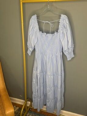 NWT Hill House Home Blue Smocked Nap Dress XL